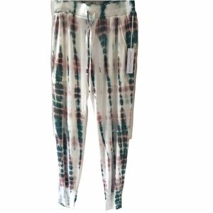 Young Fabulous & Broke Tie Dye Green and Tan Joggers Size Large NWT